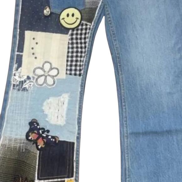 BDG Urban Outfitters High Waist Flare Jeans Patch Crochet, Size 30, New with Tag - Picture 13 of 16